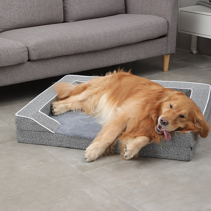 狗窝冬季保暖中大型犬沙发床可拆洗金毛拉布拉多垫子网红糯米同款详情图3