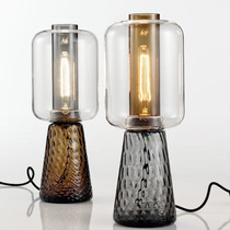 Creative living room designer model room Bedside lamps Simple Nordic study bedroom embossed glass table lamp