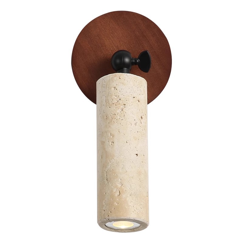 Huangdong Stone Bedroom Bed Wall Lamp Wabi-Sabi Retro Walnut Adjustable Ceiling Line Homestayroom Background Wall Lamp Item Picture