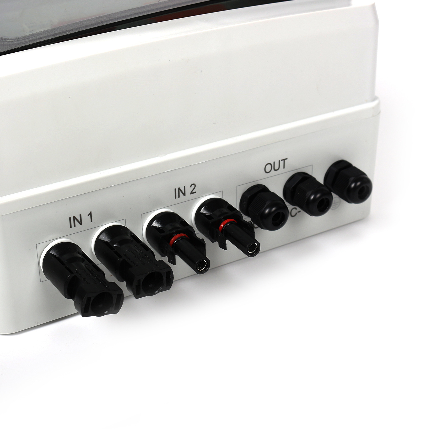 500V2 Input 1 Output Solar Dc Photovoltaic Bus Box Blown Fuse Surge Plastic Special Distribution Box Specification drawing