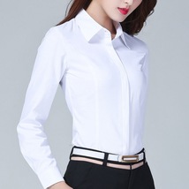 白衬衫女质感白色衬衫长袖职业装寸衫棉气质通勤OL色女士白衬衣