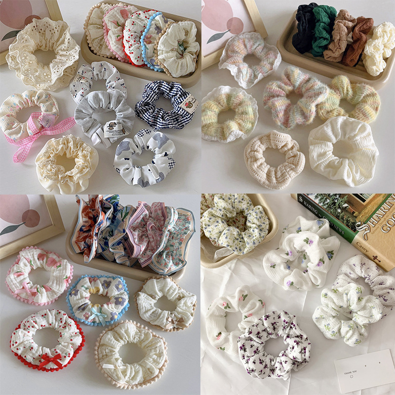 Korean high-end style large intestine ring, ins pig large intestine hair tie, bm hair ring, large intestine Korean-style hair accessory, women's headwear for tying hair