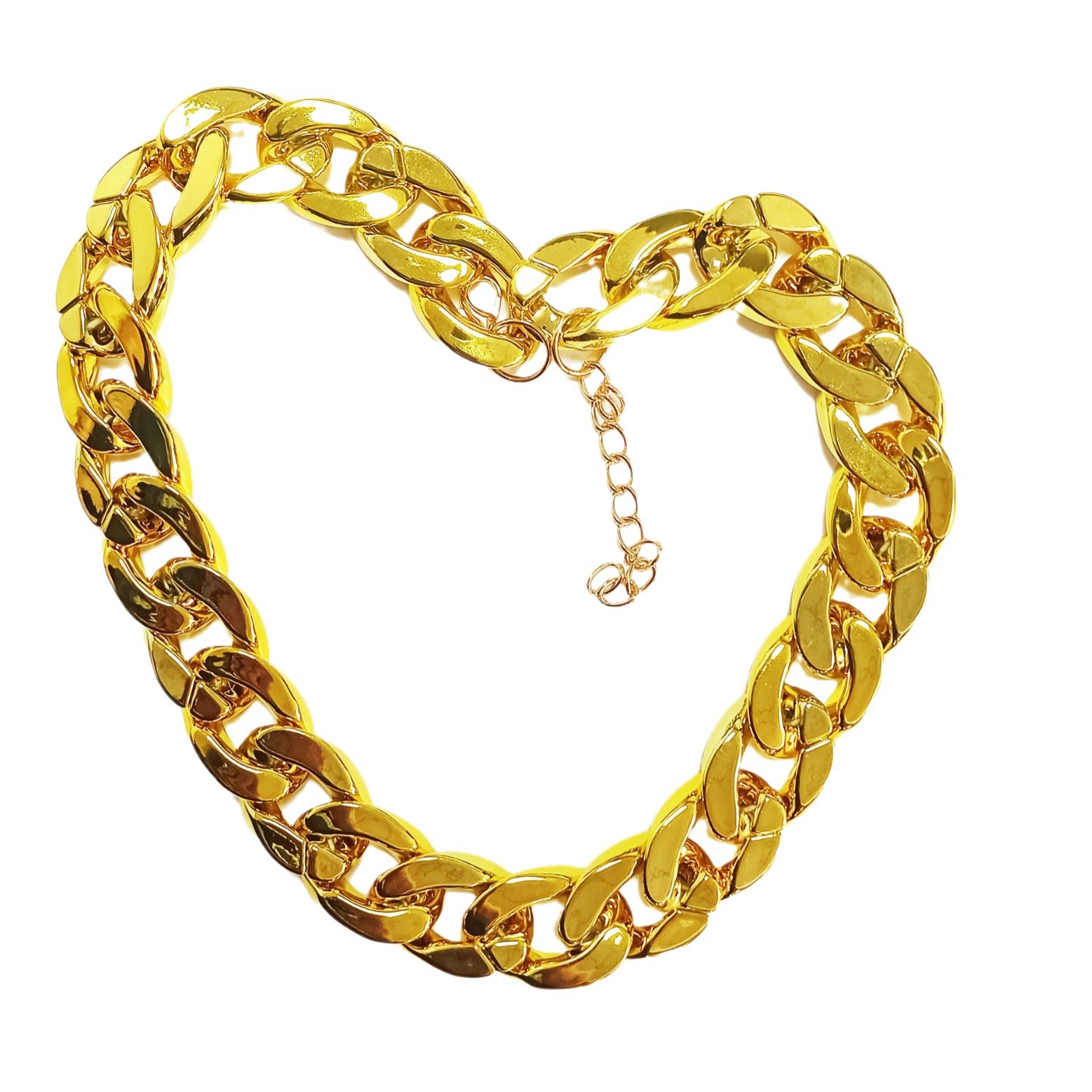 Pet large gold chain dog necklace, cat collar, high-end adjustable pet gold necklace, pet Cuban chain Item Picture
