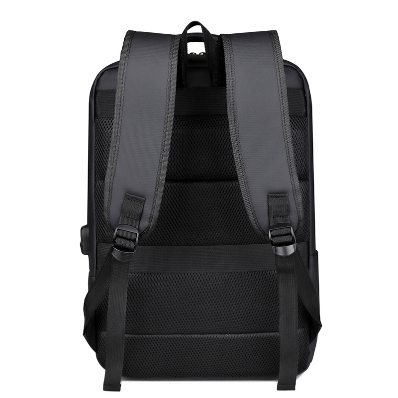 Leather film backpack, water-repellent, casual multi-layered backpack, computer bag, schoolbag, large-capacity backpack with LOGO Specification image