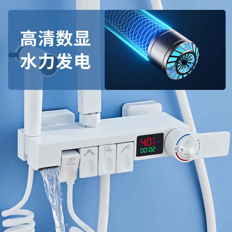Bathroom Copper Shower Head Set Home Bathroom Black Thermostatic Shower Shower Shower Head Set Specification drawing