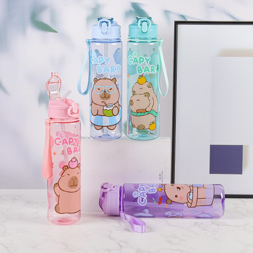 Direct sales of new Kapipala plastic cups, large-capacity cartoon straw cups, children's outdoor portable sports water bottles Application Scenario
