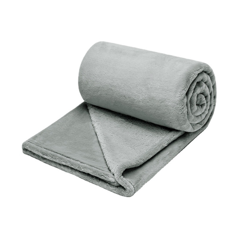 Solid Color Flannel Blanket Thickened Winter Office Nap Blanket Double Sheet Coral Velvet Sofa Cover Blanket Item Picture