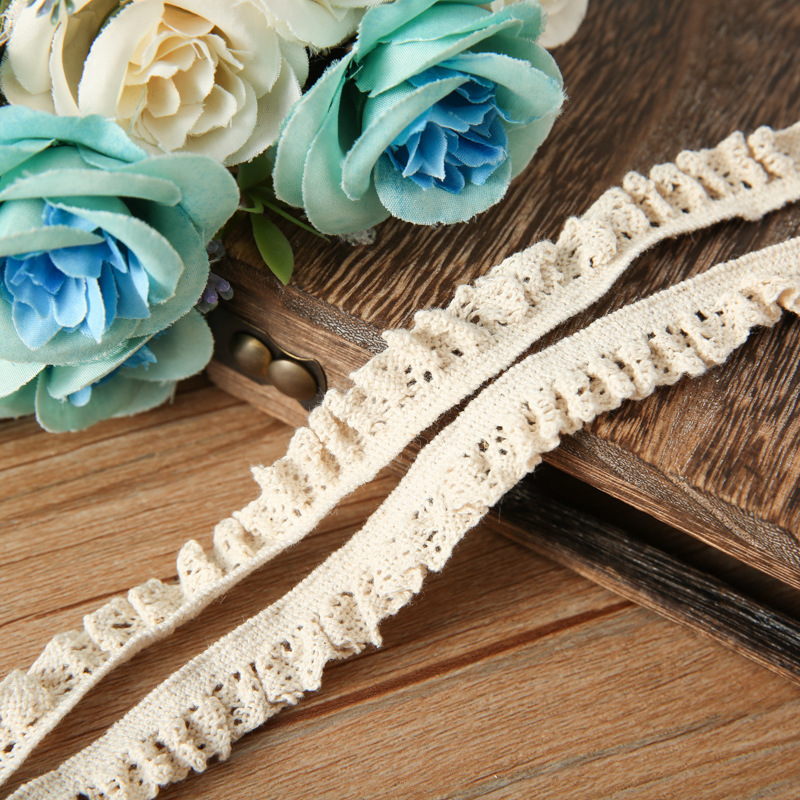 Elastic cotton thread lace, small chanel-style DIY clothing, accessories, lace, cotton lace trim Specification image