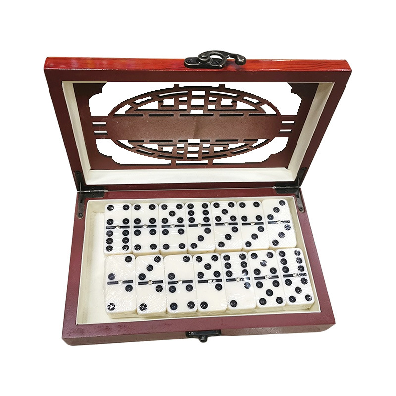 Domino wooden box physical shooting, wooden box, wooden material, domino adult toy box, available for order Item Picture