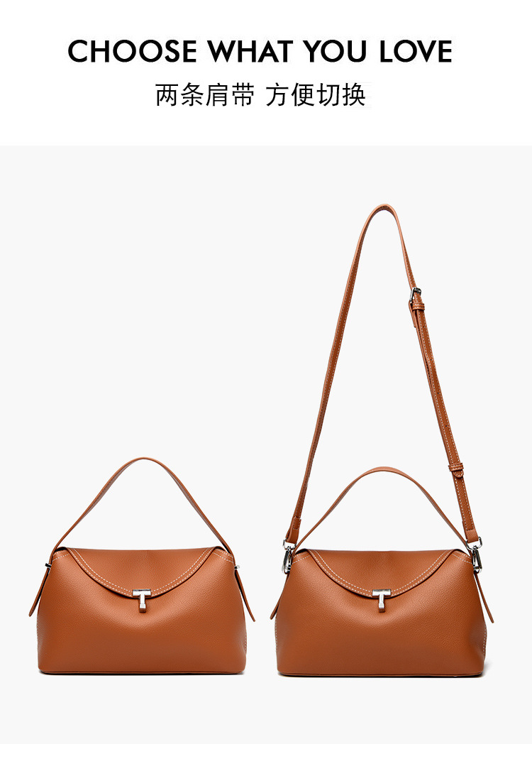 跨境手提包法式小众斜挎包复古简约手提枕头包大容量通勤包包女详情13