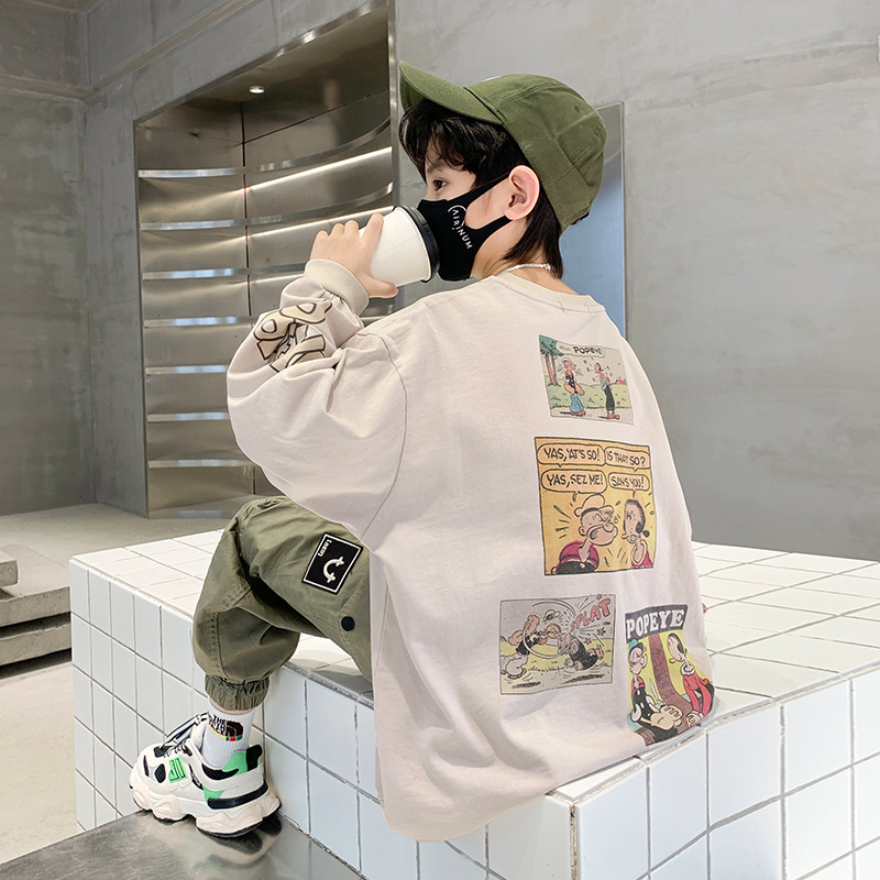 男童卫衣春秋款2025新款儿童洋气卡通上衣套头中大童时髦春季童装