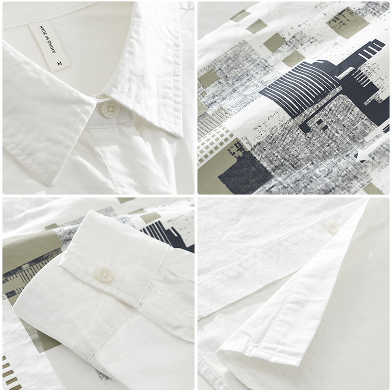 7309 Japanese-style patchwork casual long-sleeved shirt for men, fashionable, fresh and versatile, artistic loose top, one-piece consignment Application Scenario