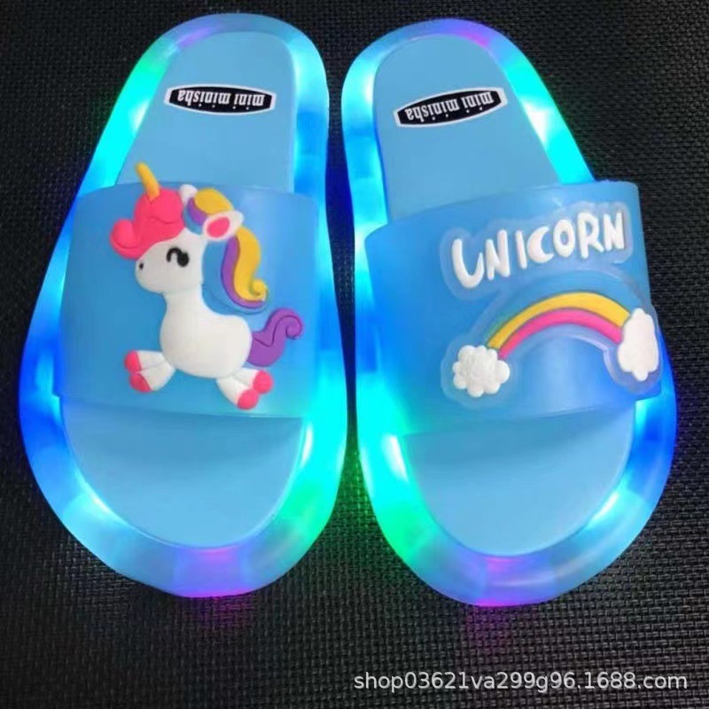 Influencer Fashion Glow Children's Slippers Strawberry Glass Slipper Sparkle Light Color Bestie Girl Will Shine Sandals