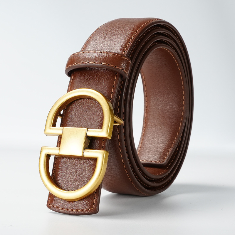 女士腰带双面真皮平滑扣高品质束腰带配连衣裙装饰纯牛皮皮带女潮详情25