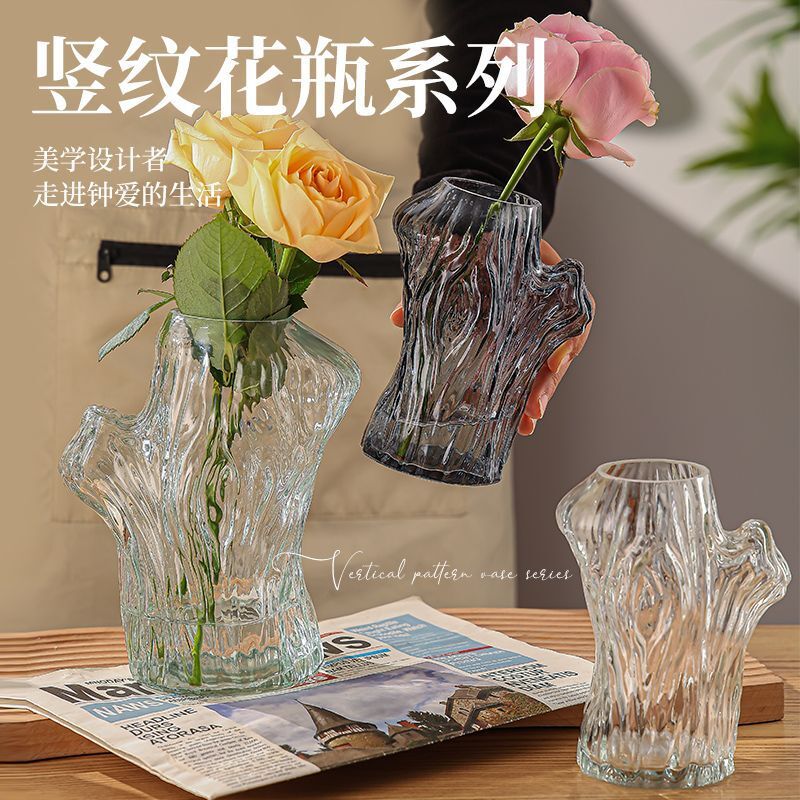 European Creative Tree Vase Creative Irregular Glass Vase Living Room Advanced Sense Transparent Flower Arrangement Water Culture