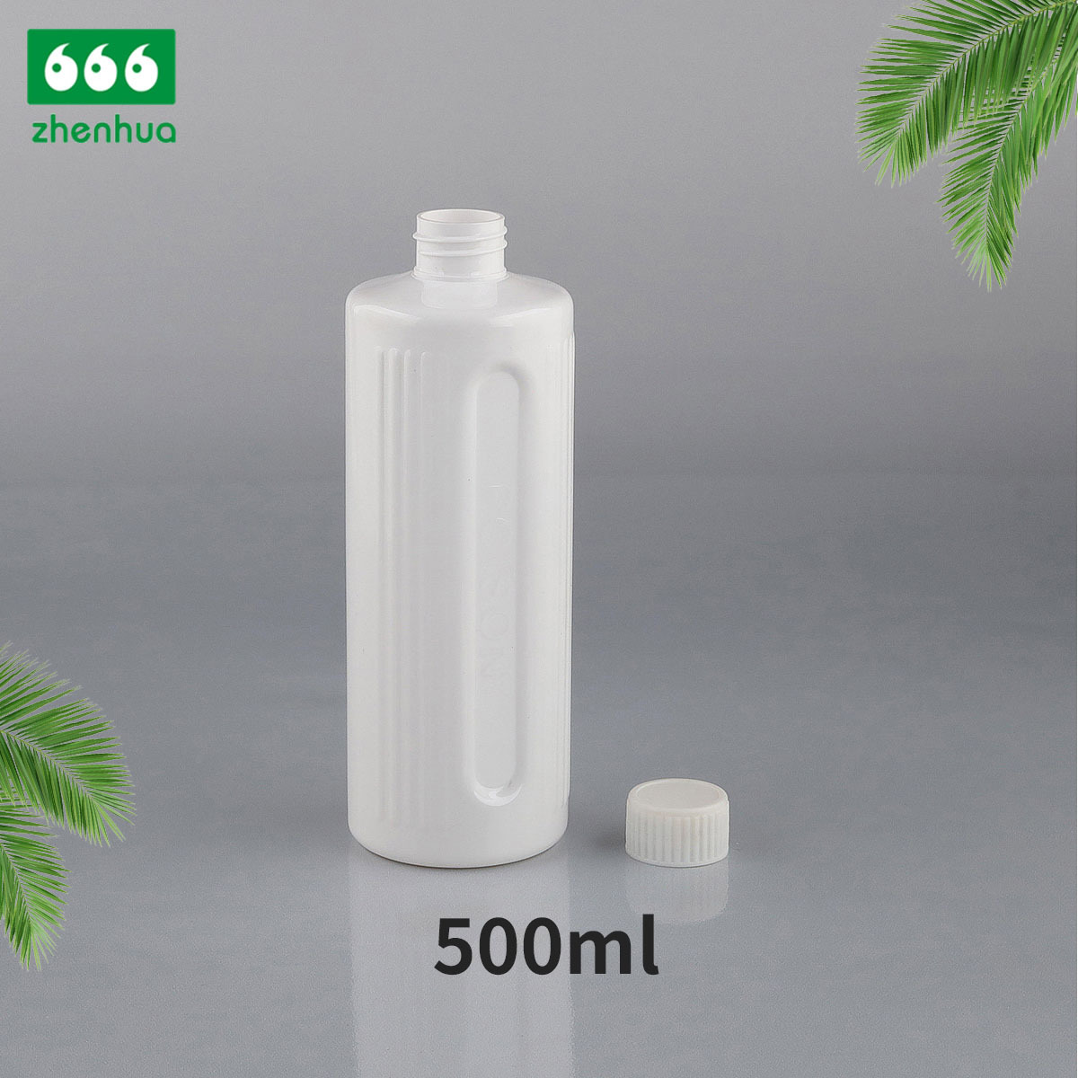 500ML white PET plastic round bottle, gynecological lotion bottle, veterinary medicine bottle, fish medicine bottle, chemical liquid bottle details Picture