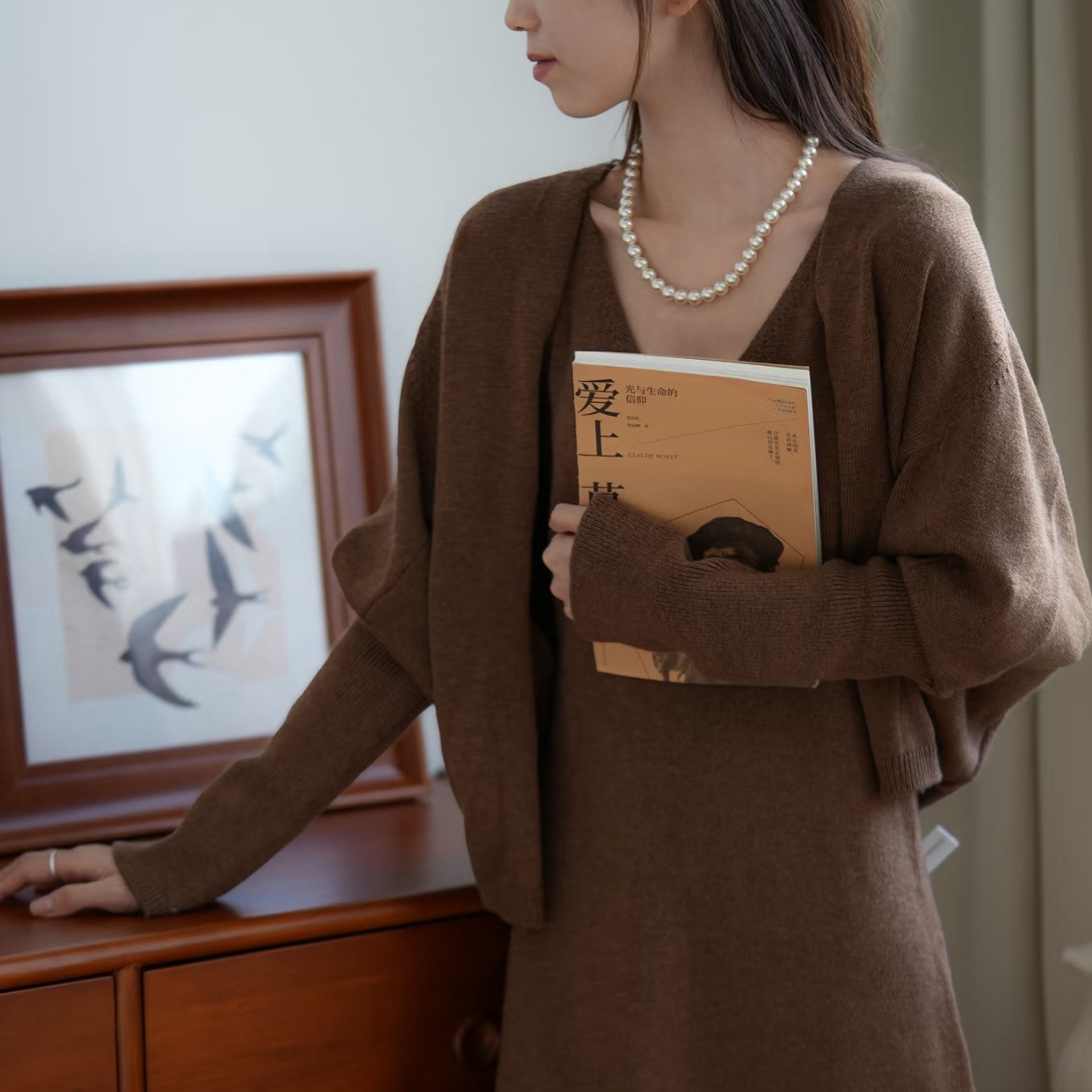珍珠项链女叠带仿施家珍珠双层澳白色珍珠颈链锁骨链女气质毛衣链详情3