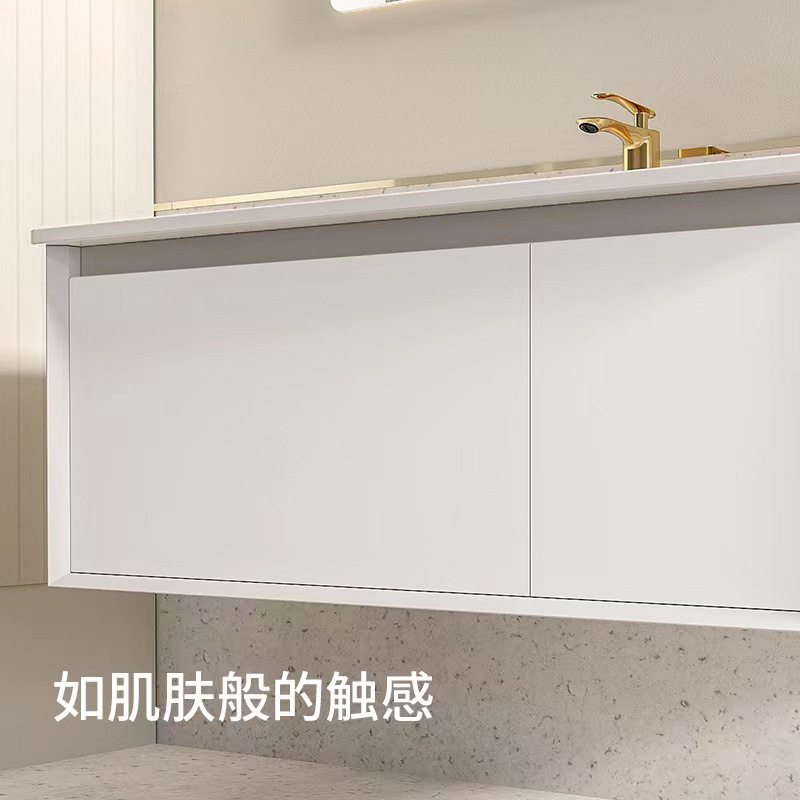 Smart Bathroom Cabinet Ceramic Integrated Basin Bathroom Mirror Cabinet Combined Rock Plate Washing Station Bathroom Washbasin Wash Basin details Picture
