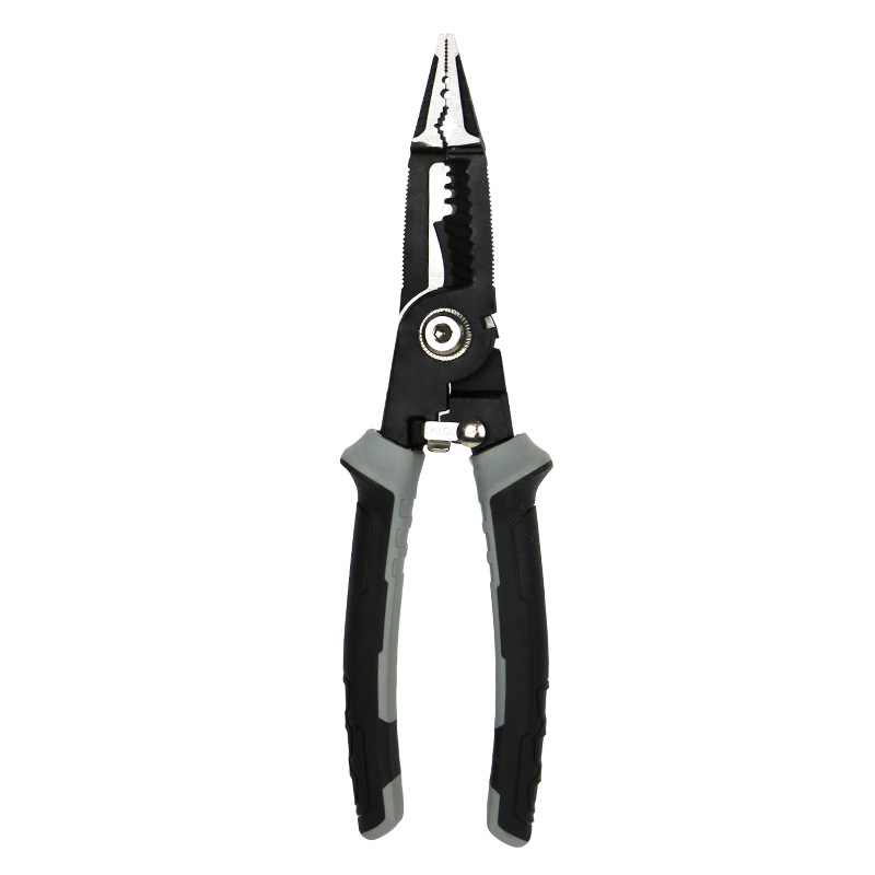 Multi-functional wire stripper, nine-in-one electrician's special cable cutting, wire pressing, wire crimping and wire breaking, pointed nose pliers, electrician's pliers Item Picture