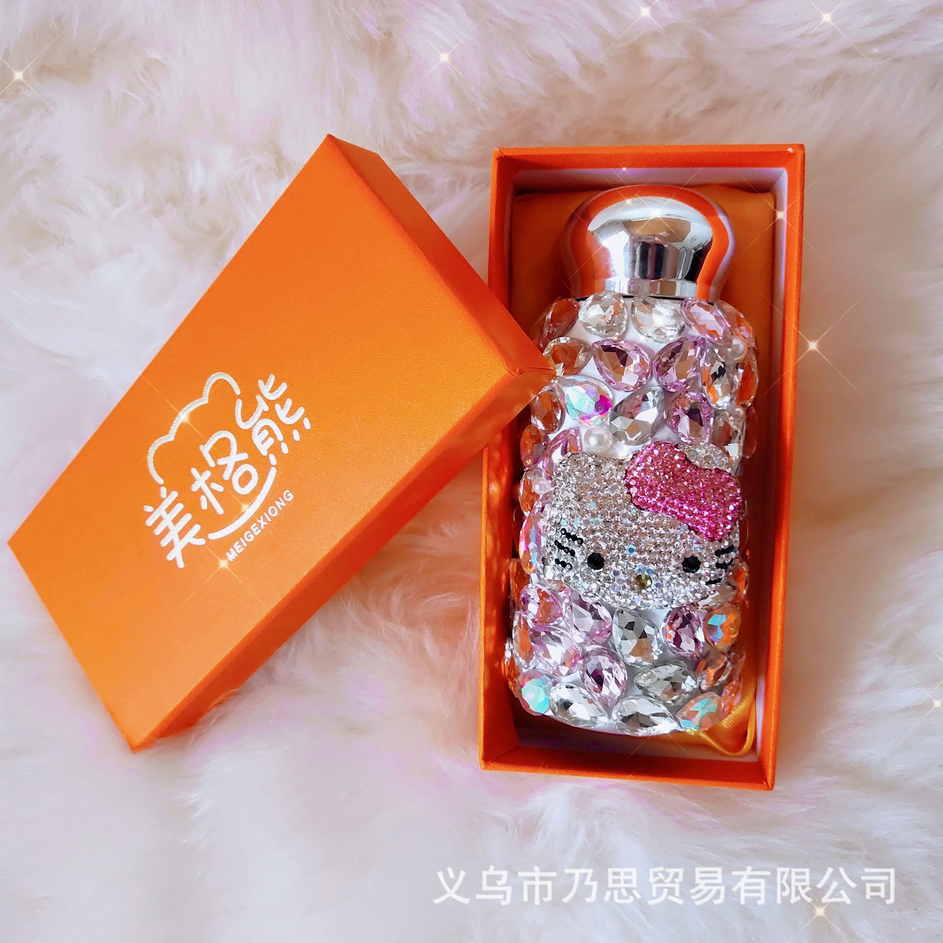 New Cat-head Tai O diamond water cup, diamond-encrusted stainless steel insulated cup, large capacity, high appearance level, 260ml pocket cup Specification image