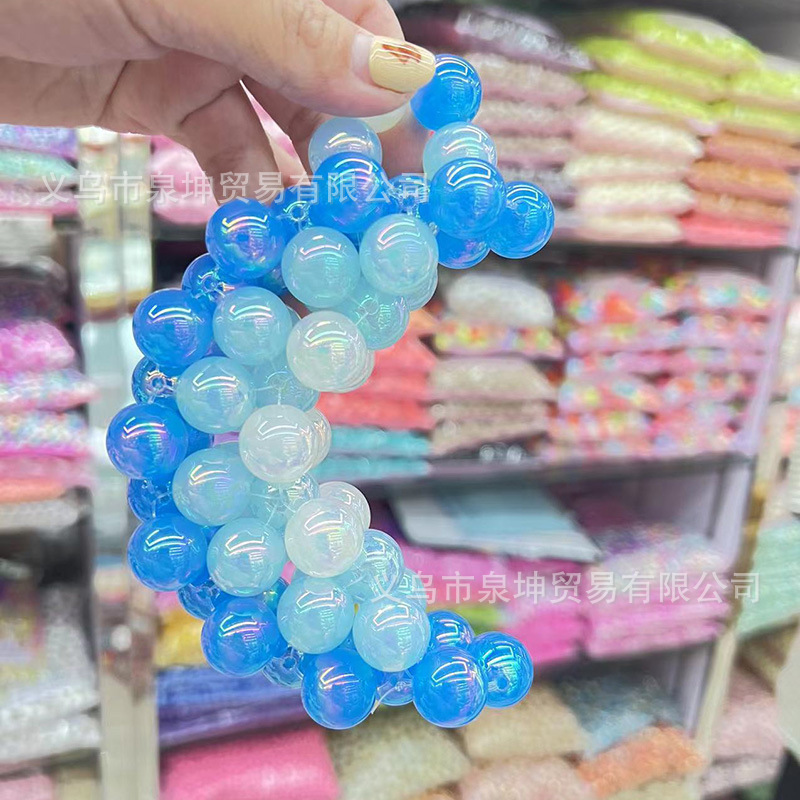 Factory direct sales of 16MM straight hole jelly round beads from Mabei Pearl Light Children's creative DIY bracelet bag accessories details Picture