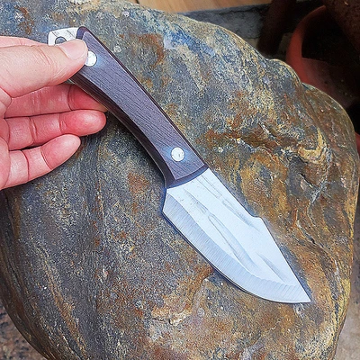 Mongolian hand-held meat knife, high manganese steel forged meat hand-pulled meat, camping fruit knife, pure hand-cut meat barbecue knife thumbnail