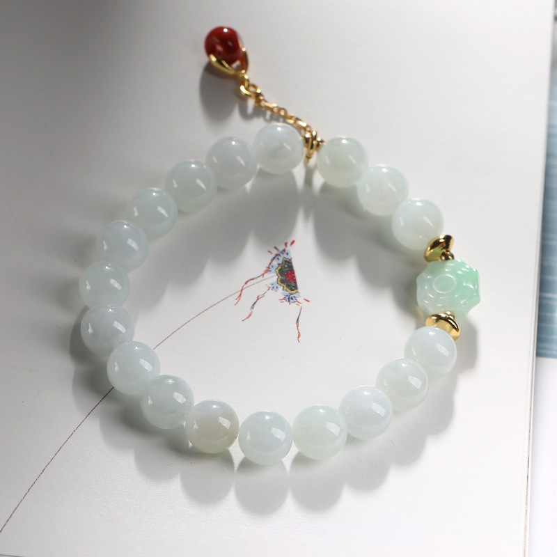 Natural jade bracelet, Eight Trigrams Auspiciousness, Nanhong agate, small drip flow, ethnic style, retro women's trendy bracelet consignment details Picture