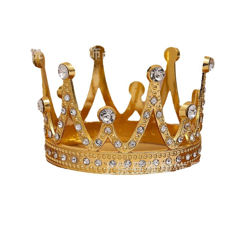 Pearl and rhinestone jewelry, cake crown, adult birthday party, alloy crown, princess wedding dress, hair accessory, bride's headwear Item Picture