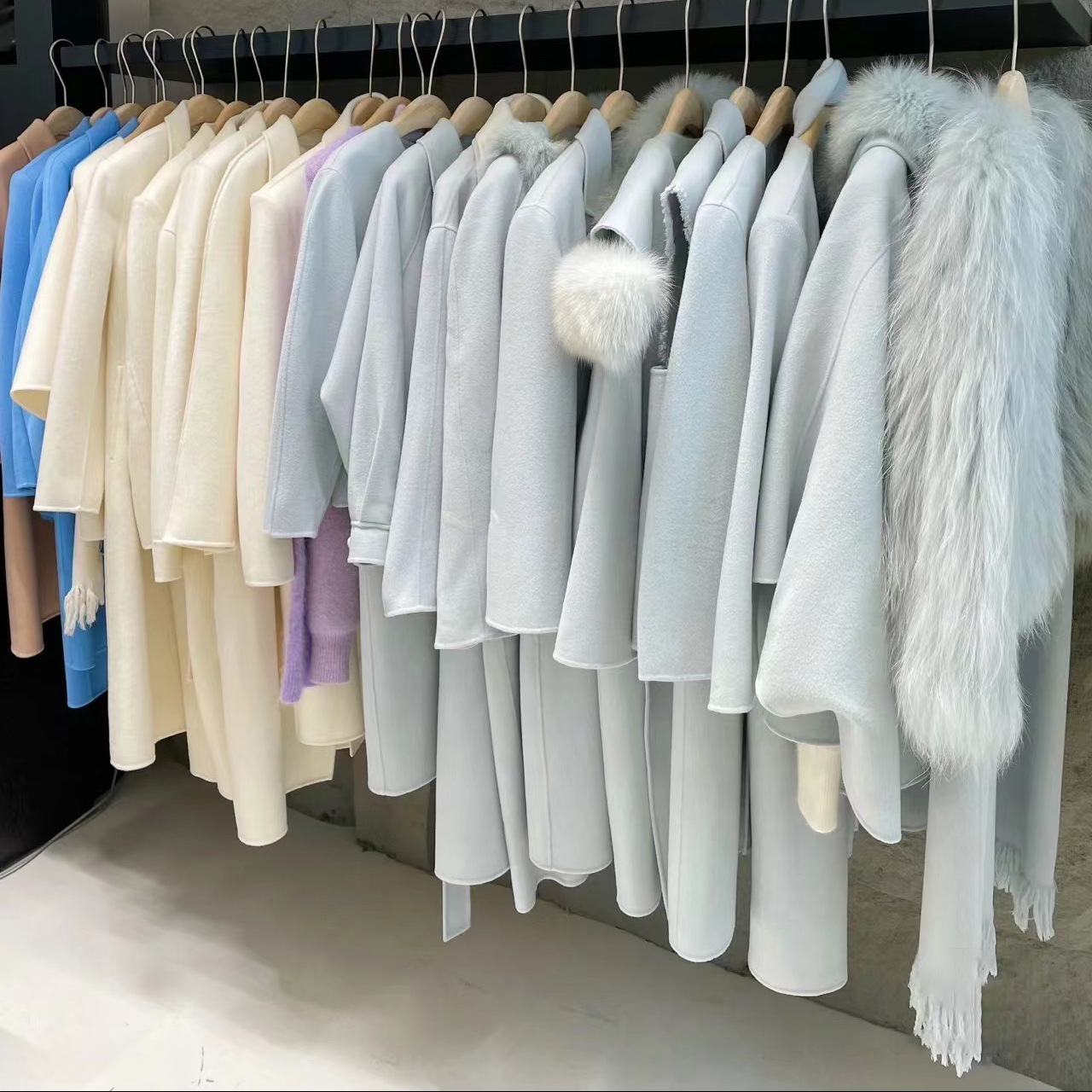 Yuxie's new Hepburn-style double-sided cashmere coat brand discount mid-length women's clothing clearance stock