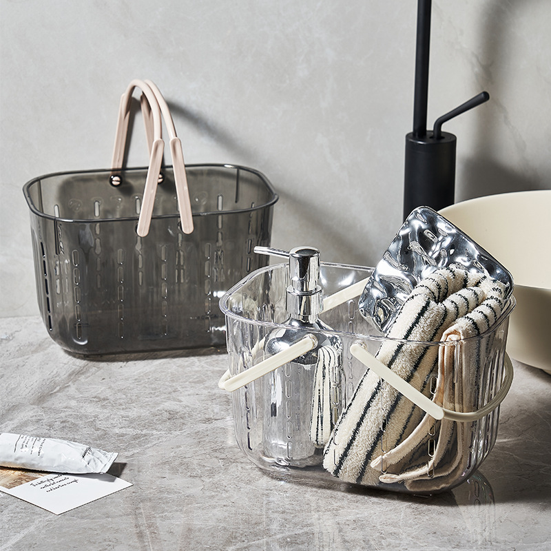 收纳篮浴室沐浴洗漱筐拎篮透明提篮洗澡篮子浴筐宿舍学生洗浴用品