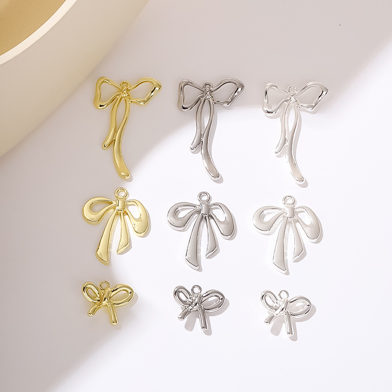 DIY retro niche metallic color-preserving exquisite bow pendant, diy handcrafted earrings, necklace accessories, materials Application Scenario