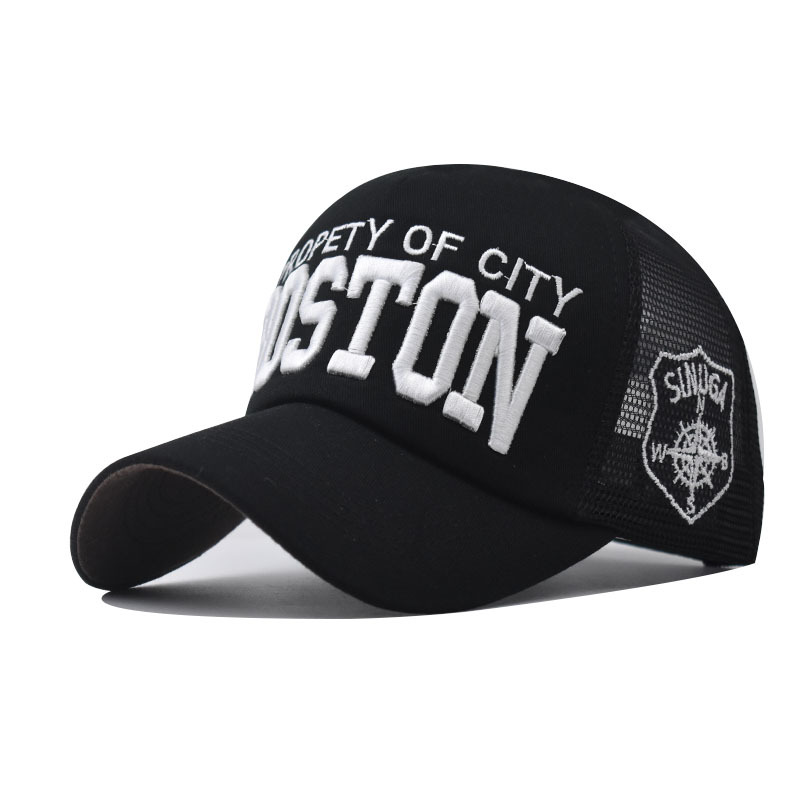 跨境棉新款boston绣花棒球帽水洗做旧鸭舌帽户外遮阳帽批发