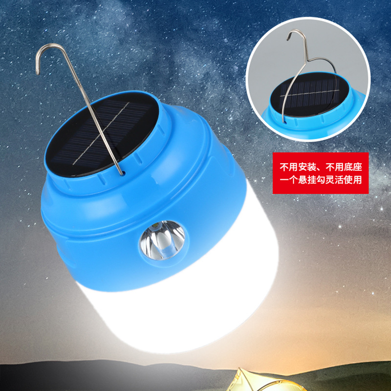 手电款球泡灯夜市摆摊LED充电应急灯户外露营太阳能照明球泡灯