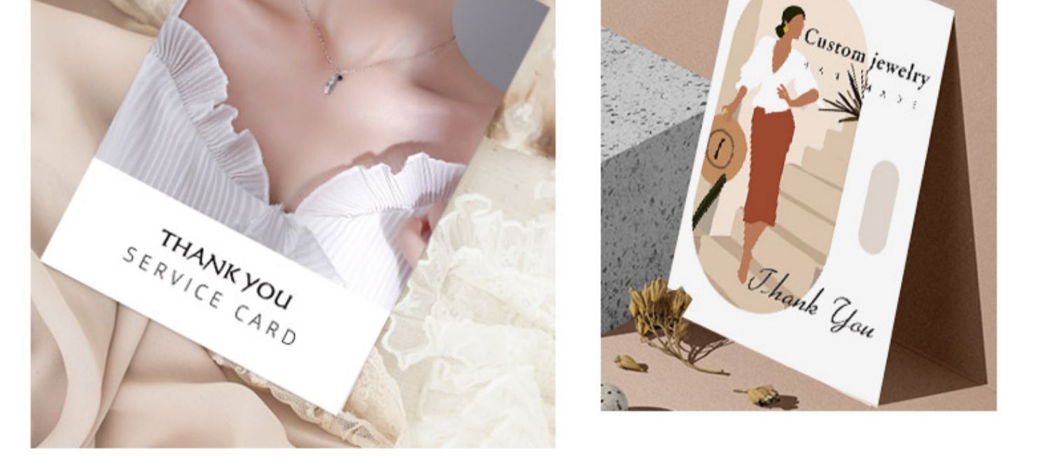 饰品售后卡片定制感谢卡硬卡设计保养卡纸制作贺卡高级明信片印刷详情6