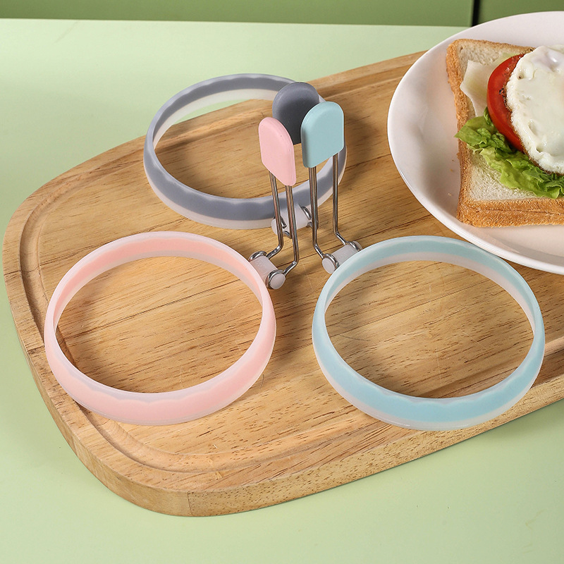 跨境热销双色硅胶煎蛋器煎鸡蛋模具煎蛋工具多用途煎蛋圈细节图