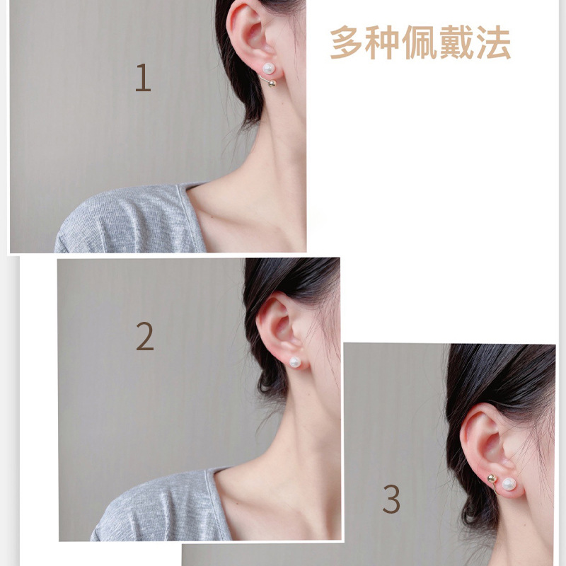 Obi new S925 silver needle pearl temperament sense earrings senior design sense of women's earrings fashion wholesale simple details Picture
