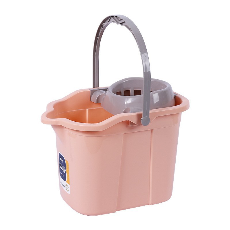 Mop with wheels bucket plastic household thickened drag bucket material rotary twist mope single bucket manual squeeze bucket Application Scenario