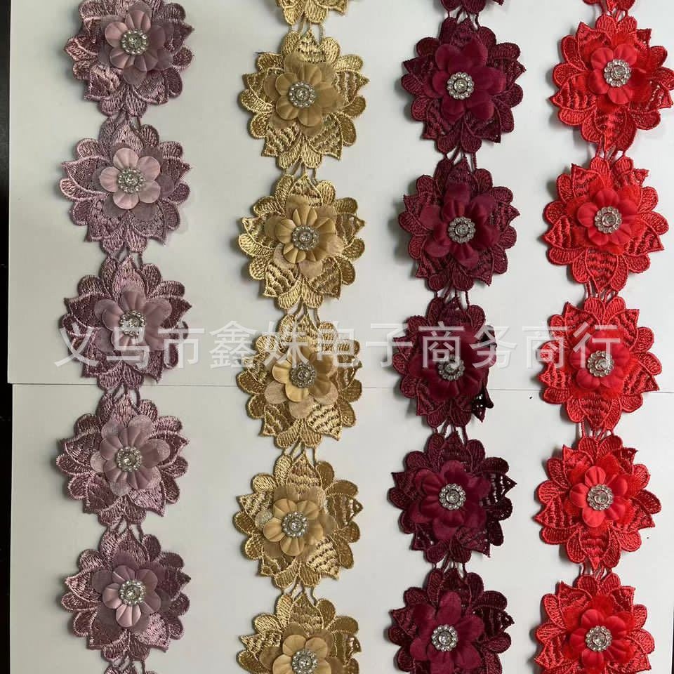 Цветная цветочная одежда с добавлением к кружевам diy (diy) details Picture