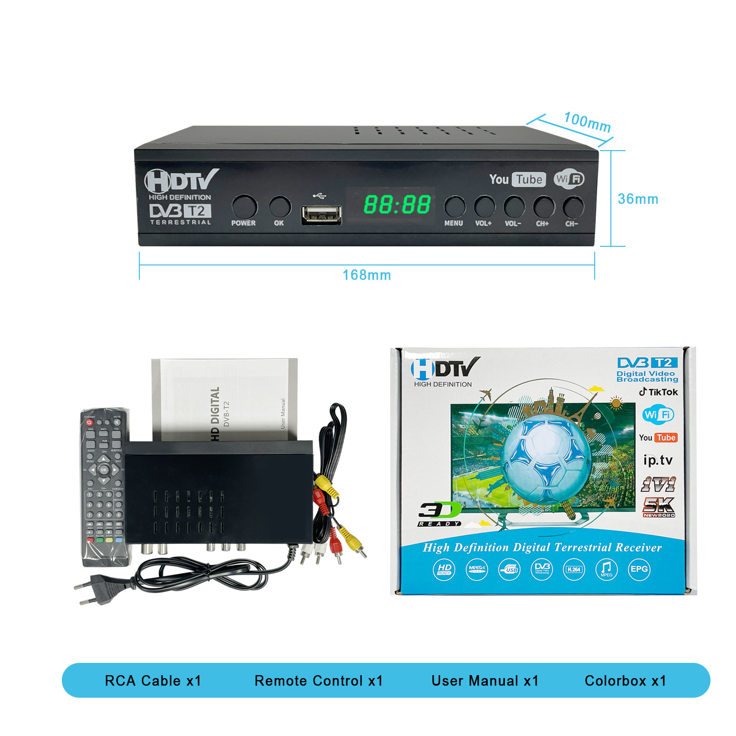 源头工厂DVB-T2印尼WiFi数字电视地面波机顶盒印尼俄罗斯非洲中亚