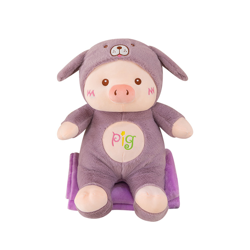 Piglet throw pillow quilt two-in-one blanket company gift car nap pillow office air conditioning pillow Item Picture