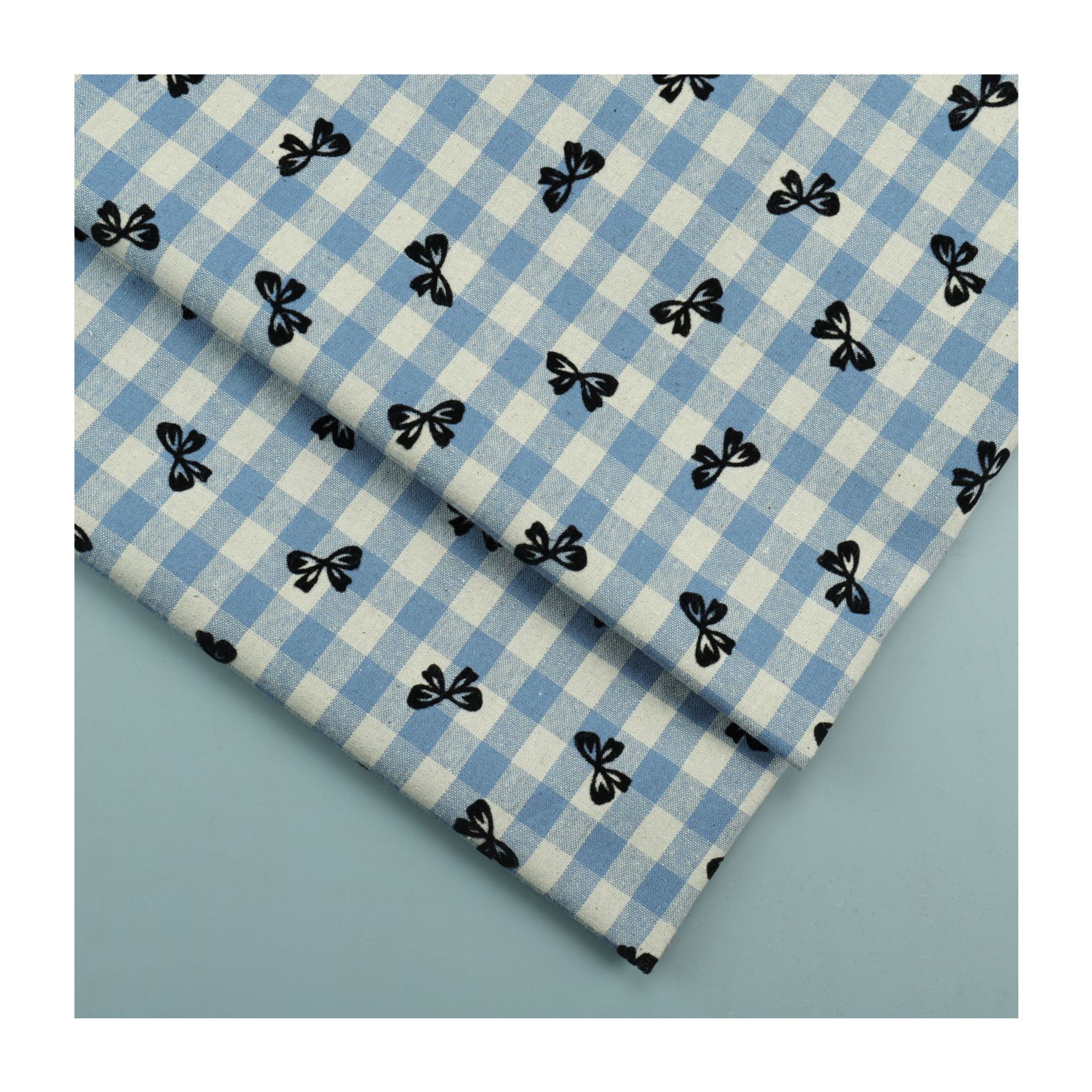 Cotton Yarn-Dyed Sunrise Check Shirt Dress Children's Fashion Bags Shoes Hats Hair Accessories Bow Flocking Fabric Item Picture