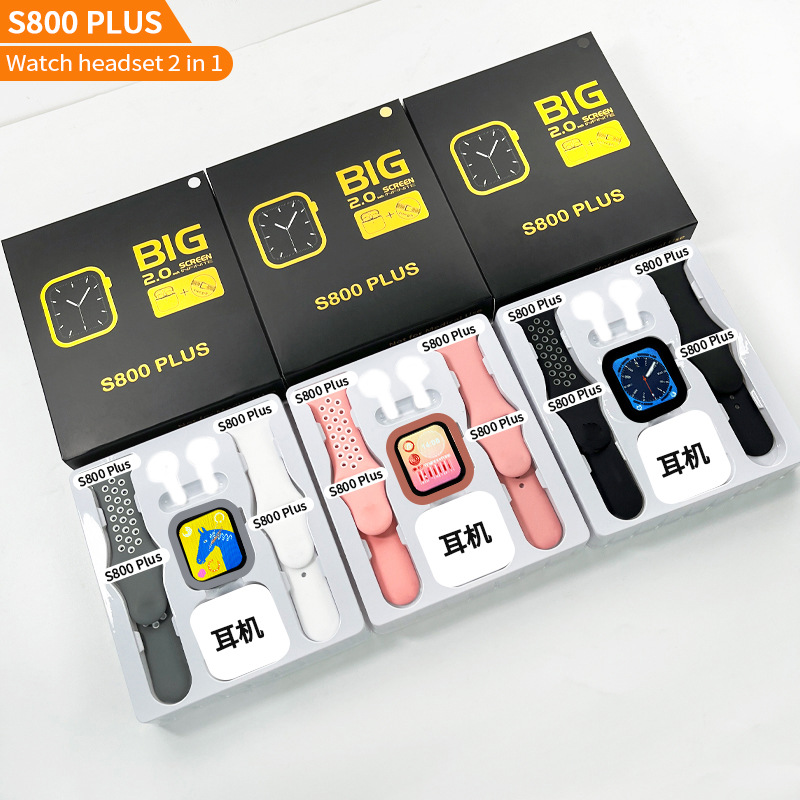 Crossover S800 PLUS bluetooth llamada reloj auriculares dos en uno banda set 2.0 hd gran pantalla set details Picture