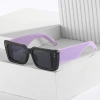 2022 New square-framed sunglasses cross-border influencer ins wide-leg glasses European and American fashion candy-colored sunglasses for women Specification image
