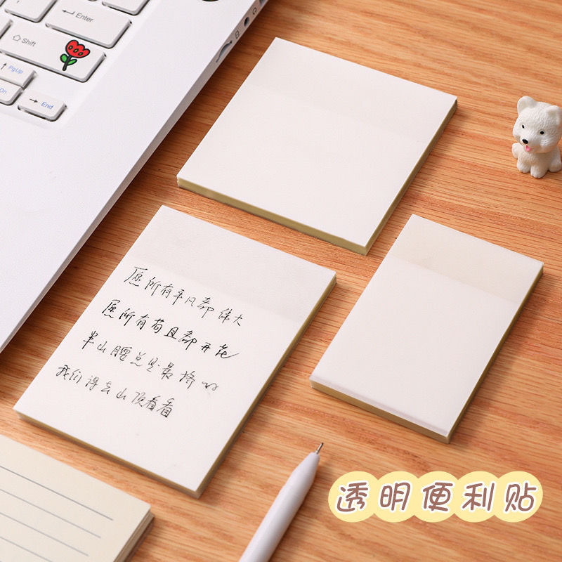 Transparent sticky notes, Japanese-style, can be stuck on high-appearance-level Korean Instagram student sticky note stickers, waterproof and writable details Picture