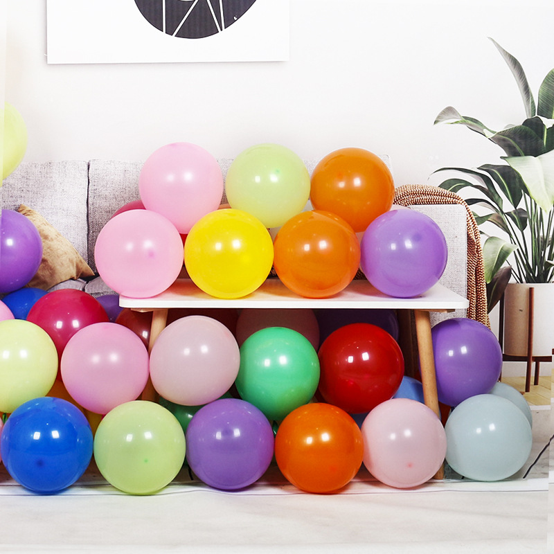 批发哑光加厚圆形乳胶气球5寸10寸生日婚礼布置气球派对装饰气球详情图3