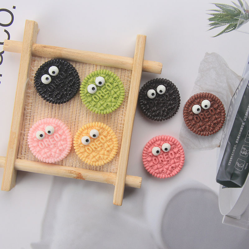 Colorful Eyes Cookies Resin Cream Glue Phone Case Head String Hair Card Accessories Diy Factory Wholesale Cup Stickers details Picture