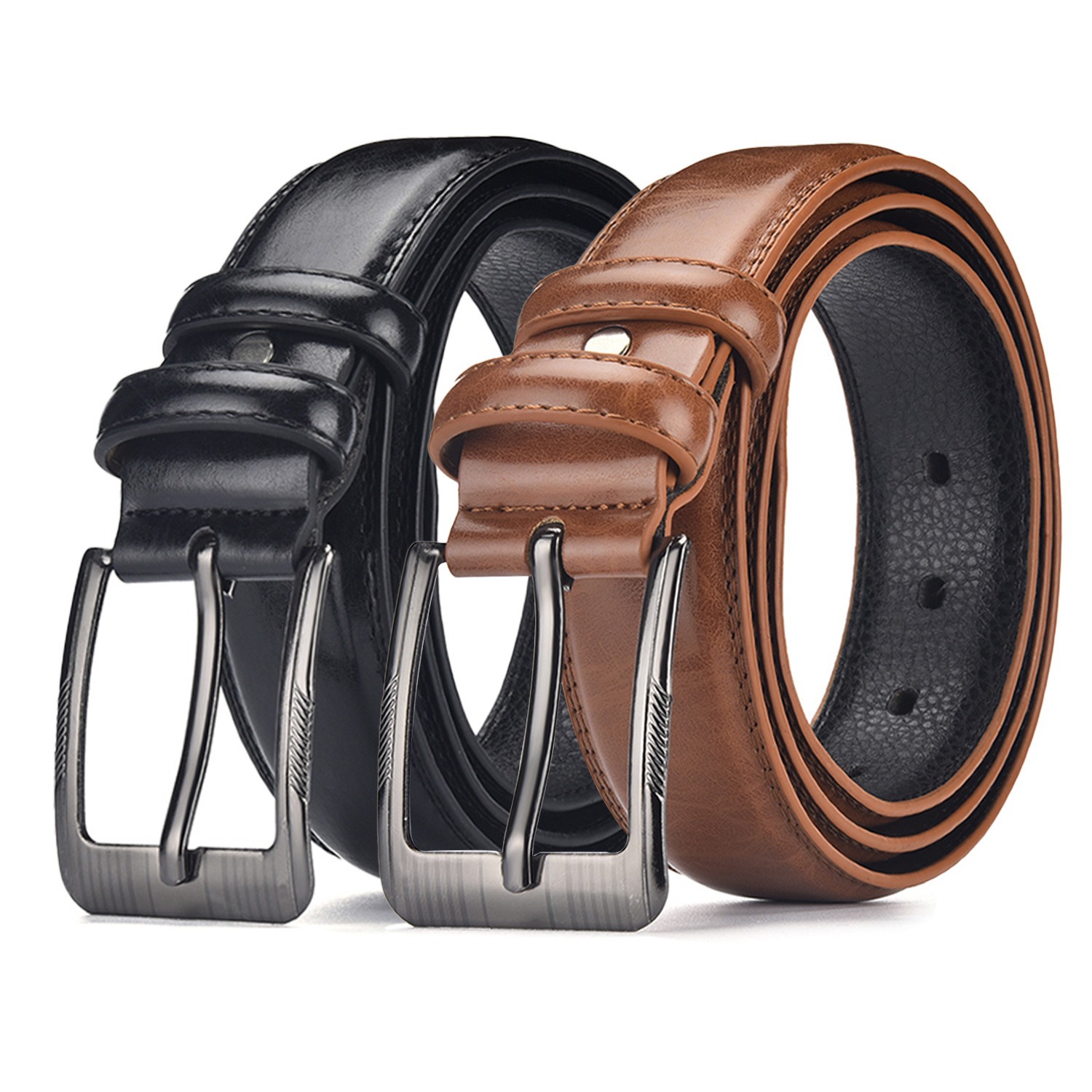 Cross-border distribution of best-selling Guangzhou belt, men's high-end brown pin-button belt, men's business accessory belt Application Scenario