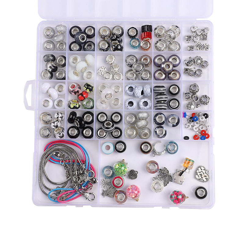 24-grid color bead set box for cross-border foreign trade, children's toys, diy material bag, necklace, bracelet and jewelry details Picture