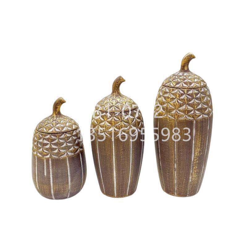 European-style light luxury electroplated gold checkered metal general jar art storage jar model room hotel decoration vase Item Picture