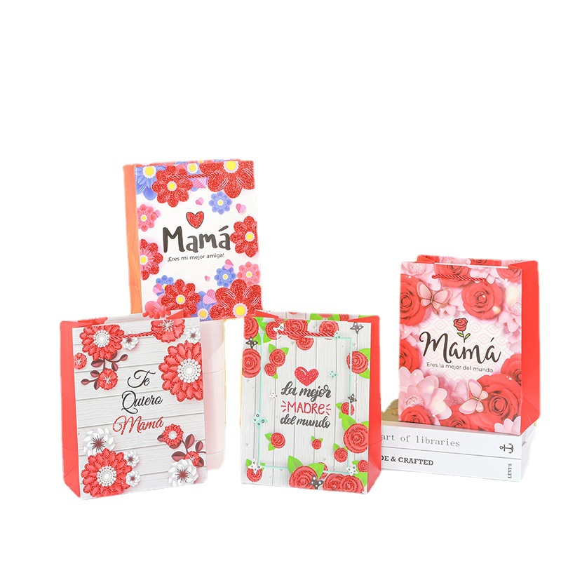 Mother's flower Spanish gift bag, handbag, paper bag, birthday return gift, souvenir packaging bag, South America Item Picture